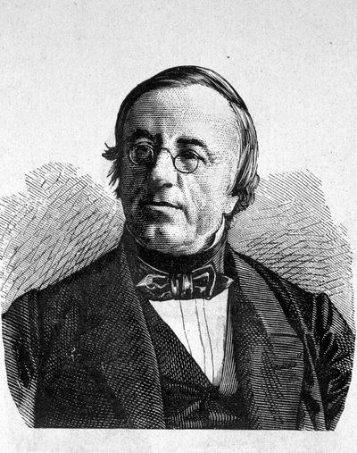 ए डी ला रिव (1801 - 1873), स्विस भौतिक विज्ञानी का पोर्ट्रेट - "" एल्बम डे ला साइंस में; प्रसिद्ध वैज्ञानिक; महान खोजें ”” ”1896। द्वारा फ्रेंच स्कूल