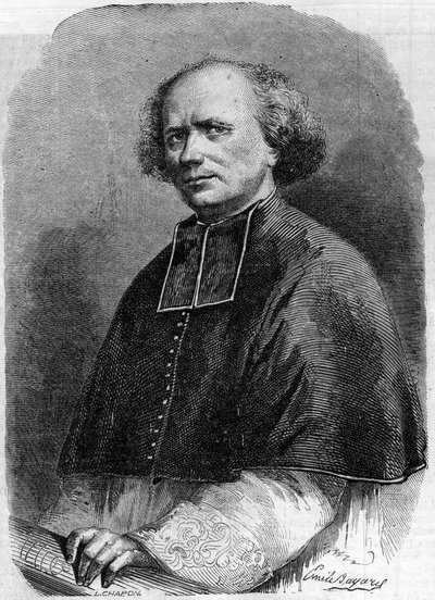 पेरिस में मेडेलीन के पैरिश, एब्बे गैसपार्ड डेगुएरी (1797-1871) का पोर्ट्रेट। 30 मार्च के "" ले मोंडे इलस्ट्र्रे "" एन ° 207 में उत्कीर्णन द्वारा फ्रेंच स्कूल