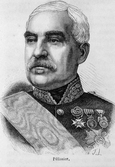 ऐमेबल जीन जैक्स पेलिसियर का पोर्ट्रेट, ड्यूक ऑफ मालाकॉफ (1794-1864), फ्रांसीसी सेना और फ्रांस का मार्शल - हेनरी मार्टिन द्वारा "" L'Histoire de France" में द्वारा फ्रेंच स्कूल