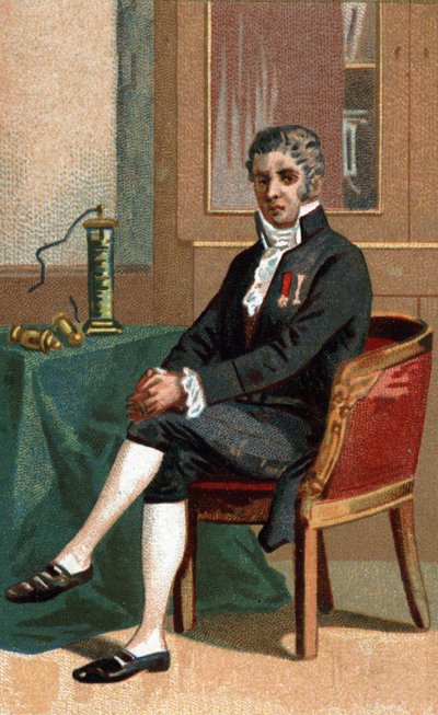 एलेसेंड्रो (अलेक्जेंड्रे) वोल्टा (1745-1827) इतालवी भौतिक विज्ञानी का पोर्ट्रेट। द्वारा फ्रेंच स्कूल
