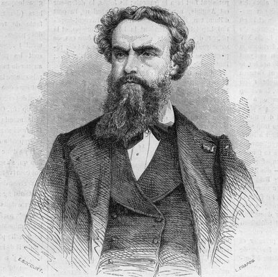 अलेक्जेंड्रे कैबनेल (1823-1899) का पोर्ट्रेट, फ्रांसीसी चित्रकार। 3 अक्टूबर के "" ले मोंडे इलस्ट्र्रे "" एन ° 338 में उत्कीर्णन द्वारा फ्रेंच स्कूल