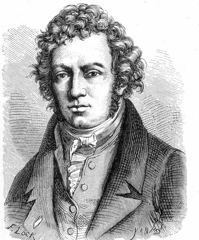 आंद्रे मैरी एम्पीयर (1775 - 1836) का पोर्ट्रेट, फ्रांसीसी भौतिक विज्ञानी - "" एल्बम डे ला साइंस में; प्रसिद्ध वैज्ञानिक; महान खोजें ”” ”1896। द्वारा फ्रेंच स्कूल