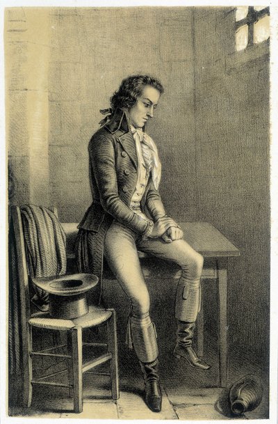 एंटोनी बार्नवे (1761-1793) का पोर्ट्रेट, फ्रांसीसी क्रांतिकारी कैद। - अल्बर्ट मौरिन द्वारा "फ्रांसीसी क्रांति की ऐतिहासिक गैलरी" में, एड। पेरिस १८४३ द्वारा फ्रेंच स्कूल