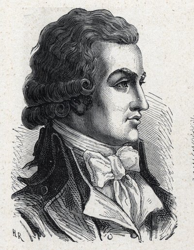 एंटोनी पियरे जोसेफ मैरी बार्नवे का पोर्ट्रेट (1761-1793) फ्रांसीसी राजनीतिज्ञ। १८८९ से उत्कीर्णन। निजी संग्रह। द्वारा फ्रेंच स्कूल
