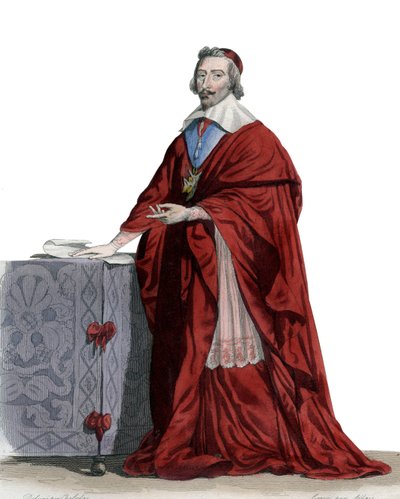 कार्डिनल रिचर्डेल (आर्मंड जीन डु प्लेसिस) (1585-1642), फ्रेंच पादरी, कुलीन और राजनेता का चित्र। द्वारा फ्रेंच स्कूल