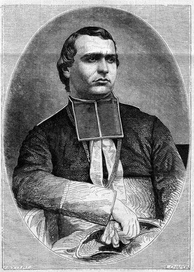 टूर डी औवेर्गने लौरागुआइस (1826-1879), बोर्जेस के आर्कबिशप के चार्ल्स एमेबल का पोर्ट्रेट 1 फरवरी 1862 के "" ले मोंडे इलस्ट्र्रे "" एन ° 251 में उत्कीर्णन। द्वारा फ्रेंच स्कूल