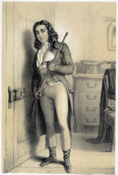चार्ल्स जीन मैरी बारबरौक्स (1767-1794) का पोर्ट्रेट, फ्रांसीसी राजनीतिज्ञ। - अल्बर्ट मौरिन द्वारा "फ्रांसीसी क्रांति की ऐतिहासिक गैलरी" में द्वारा फ्रेंच स्कूल