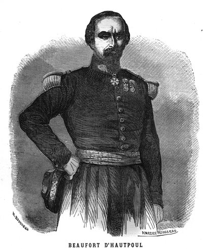 चार्ल्स मैरी नेपोलियन डी ब्यूफोर्ट डी'हॉटपोल (1804-1890) फ्रांसीसी जनरल का पोर्ट्रेट। "लेस इलस्ट्रेशन्स डी ल'आर्मी फ़्रैन्काइज़ डे १७८९ ए १८८०" में उत्कीर्णन द्वारा फ्रेंच स्कूल