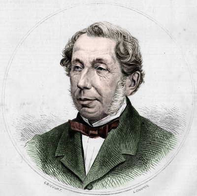 चार्ल्स डी रेमुसैट का पोर्ट्रेट (1797-1875), विदेश मंत्री। 12 अगस्त 1871 के "" ले मोंडे इलस्ट्रे "" एन ° 748 में उत्कीर्णन। द्वारा फ्रेंच स्कूल