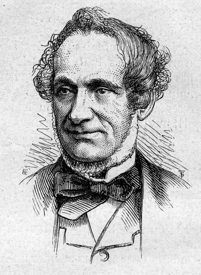 पोर्ट्रेट ऑफ़ डिज़ायर निसार्ड (1806-1888), फ्रांसीसी निबंधकार और शिक्षाविद। 14 मार्च 1874 को "" ले मोंडे इलस्ट्रे"" n°883 में उत्कीर्णन। द्वारा फ्रेंच स्कूल
