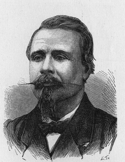 यूजीन गोडार्ड का पोर्ट्रेट (1827 - 1890), फ्रांसीसी वैमानिकी कलाकार - "" एल्बम ऑफ साइंस में; प्रसिद्ध विद्वान; महान खोजें ”” ”1896। द्वारा फ्रेंच स्कूल