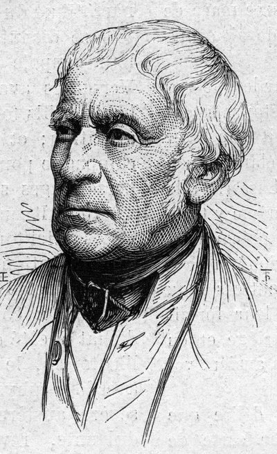 फ्रेंकोइस गुइज़ोट (1787-1874) का पोर्ट्रेट, फ्रांसीसी राजनीतिज्ञ, इतिहासकार और शिक्षाविद। 14 मार्च 1874 के "" ले मोंडे इलस्ट्र्रे "" एन ° 883 में उत्कीर्णन। द्वारा फ्रेंच स्कूल