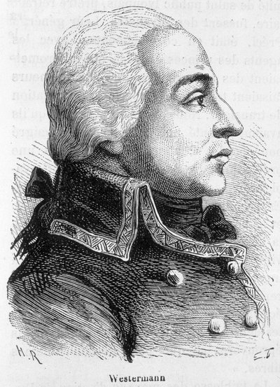 फ्रेंकोइस जोसेफ वेस्टरमैन का पोर्ट्रेट, फ्रांसीसी जनरल (1751-1794) - हेनरी मार्टिन द्वारा "" L'Histoire de France "" में द्वारा फ्रेंच स्कूल