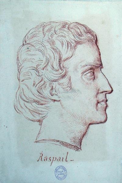 फ्रेंकोइस विंसेंट रास्पेल का पोर्ट्रेट (1794-1878) (कागज पर लाल चाक) द्वारा फ्रेंच स्कूल
