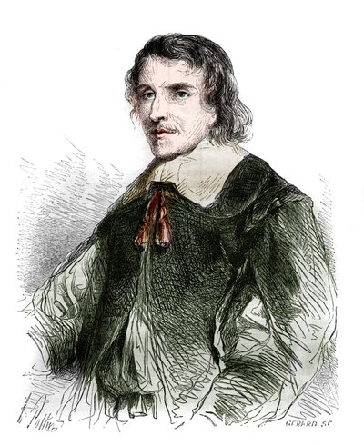 फ्रेंकोइस डे ला मोथे ले वेयर (ला-मोथे-ले-वेयर) (1585-1672), फ्रांसीसी दार्शनिक का पोर्ट्रेट। 1858 से उत्कीर्णन। द्वारा फ्रेंच स्कूल