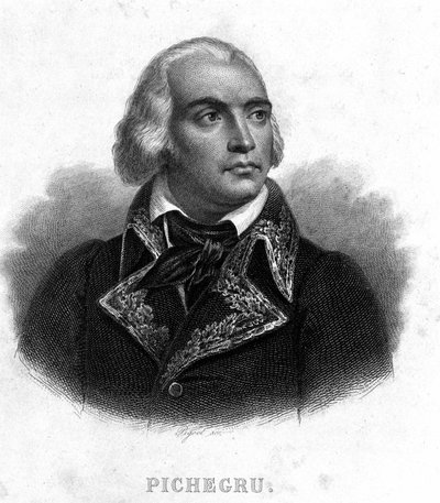 थियर्स द्वारा "" रेवोल्यूशन फ़्रैंचाइज़ "" में जनरल चार्ल्स पिचेग्रु (1761 - 1804) का पोर्ट्रेट। 19 वी सदी द्वारा फ्रेंच स्कूल