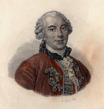 जॉर्जेस लुई लेक्लेर का पोर्ट्रेट, काउंट ऑफ बफन (1707-1788), फ्रांसीसी प्रकृतिवादी और लेखक। "" उपयोगी पुरुषों के चित्र "" में द्वारा फ्रेंच स्कूल