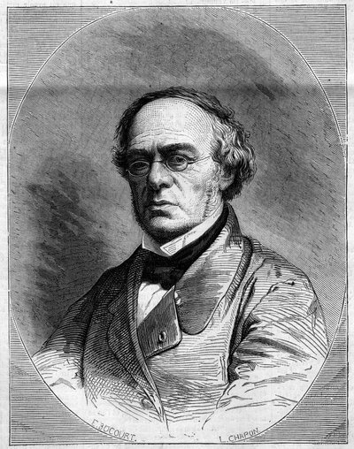 हेलेवी का पोर्ट्रेट (जैक्स फ्रॉमेंटल लेवी, डीआईटी) (1799-1862), फ्रांसीसी संगीतकार। 29 मार्च को "" द इलस्ट्रेटेड वर्ल्ड"" n°259 में उत्कीर्णन द्वारा फ्रेंच स्कूल