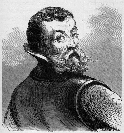 जैक्स कार्टियर का पोर्ट्रेट (1491-1557)। फ्रेंच नेविगेटर और एक्सप्लोरर। "नौसेना और कालोनियों: वाणिज्य" में उत्कीर्णन द्वारा फ्रेंच स्कूल