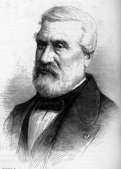 जीन एंटोनी थियोडोर का पोर्ट्रेट, बैरन गुडिन (1802-1880), फ्रांसीसी चित्रकार। 8 अप्रैल 1880 के "" ले मोंडे इलस्ट्र्रे "" एन ° 1206 में उत्कीर्णन। द्वारा फ्रेंच स्कूल