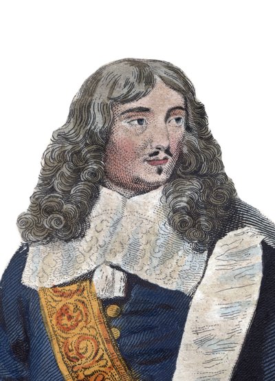जीन बैप्टिस्ट का पोर्ट्रेट (जीन-बैप्टिस्ट) कोलबर्ट (1619-1683), फ्रांसीसी राजनीतिज्ञ। एडमंड मेनेचेटे द्वारा "" ले प्लुटार्क फ़्रैंक "" से चित्रण द्वारा फ्रेंच स्कूल
