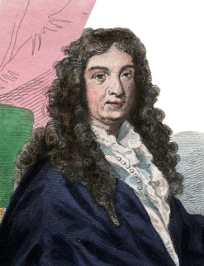 जीन बैप्टिस्ट लुली (1632-1687), फ्रेंच संगीतकार के चित्र। द्वारा फ्रेंच स्कूल