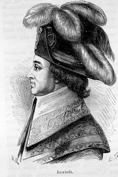 जीन फ्रांकोइस रेबेल (या रूबेल), फ्रांसीसी राजनेता (1747 - 1807) का पोर्ट्रेट - हेनरी मार्टिन द्वारा "" ल'हिस्टोइरे डी फ्रांस "" में द्वारा फ्रेंच स्कूल