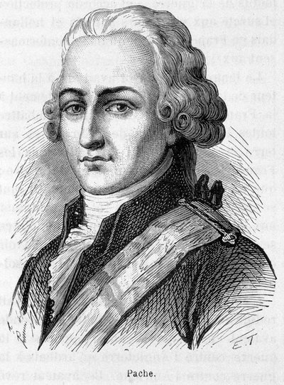 जीन निकोलस पाचे (1746-1823) का पोर्ट्रेट, फ्रांसीसी राजनेता जिन्होंने सार्वजनिक स्मारकों पर फ्रांसीसी गणराज्य का आदर्श वाक्य उकेरा: "लिबर्टे, एगलिट फ्रेटरनाइट" "- उत्कीर्णन द्वारा फ्रेंच स्कूल