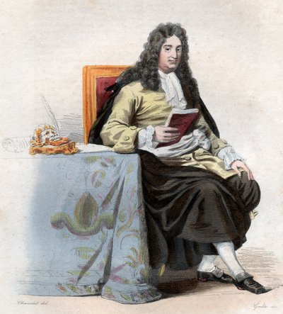 जीन रैसीन (1639-1699), फ्रेंच नाटककार का चित्रण। द्वारा फ्रेंच स्कूल