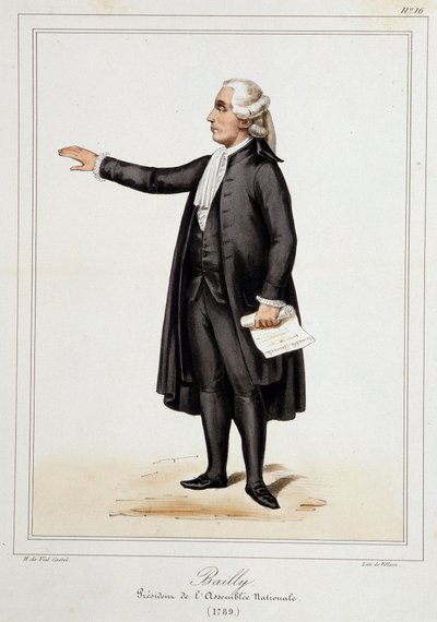 जीन सिल्वेन बेली (1736 - 1793) का पोर्ट्रेट - "" फ्रांसीसी क्रांति और साम्राज्य के इतिहास के लिए वेशभूषा, हथियारों और फर्नीचर का संग्रह" होरेस डी वील-कास्टेल (वील कास्टेल) द्वारा द्वारा फ्रेंच स्कूल