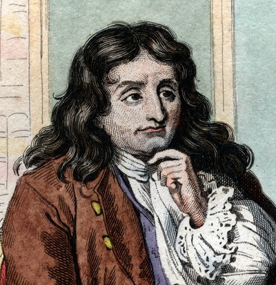 जीन डी ला फोंटेन (लाफोंटेन) (1621-1695), फ्रेंच फ़बुलिस्ट और कवि के चित्र। द्वारा फ्रेंच स्कूल