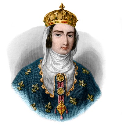 नवरे के जोआन I का पोर्ट्रेट (1273-1305) नवरे की रानी रेगेन और फ्रांस की रानी संघ। द्वारा फ्रेंच स्कूल