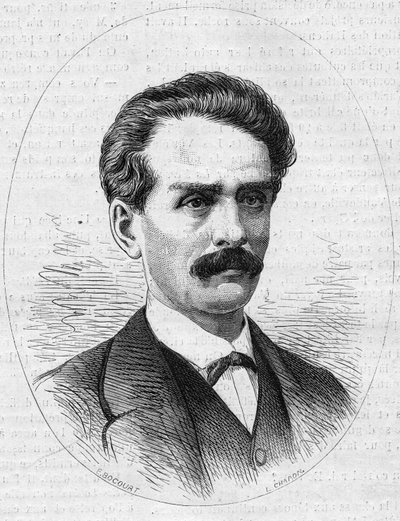 जूल्स पोन्सेट का पोर्ट्रेट (1838-1873), फ्रांसीसी खोजकर्ता, एम्ब्रोज़ पोन्सेट का भाई। 27 दिसंबर 1873 के "" ले मोंडे इलस्ट्र्रे "" एन ° 872 में उत्कीर्णन। द्वारा फ्रेंच स्कूल