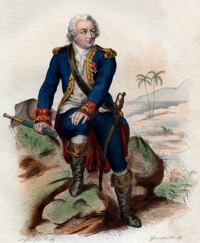 लुई एंटोनी का चित्रण, कॉम्टे डी बूगेंविले (1729-1811), फ्रांसीसी एडमिरल और खोजकर्ता। द्वारा फ्रेंच स्कूल