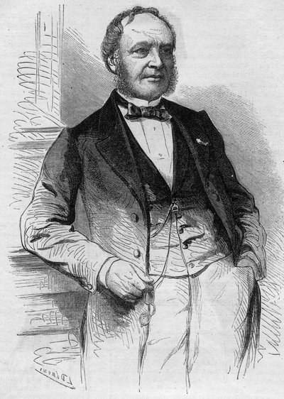 लुई क्रिस्टोफ़ फ्रेंकोइस हैचेट का पोर्ट्रेट (1800-1864), फ्रांसीसी संपादक। 13 अगस्त 1864 के "" ले मोंडे इलस्ट्र्रे "" एन ° 383 में उत्कीर्णन। द्वारा फ्रेंच स्कूल
