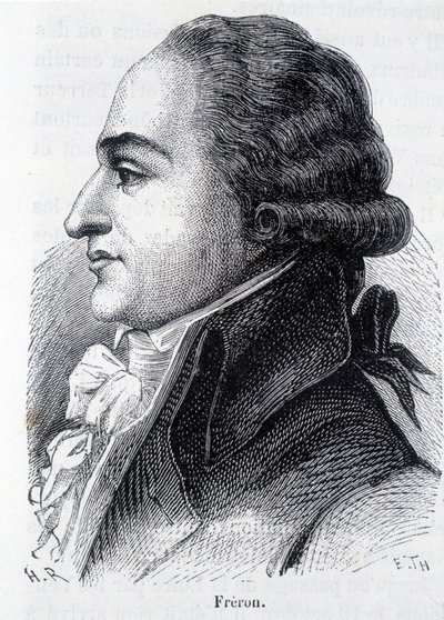 लुइस मैरी स्टैनिस्लास फ़्रेरॉन (1754-1802) का पोर्ट्रेट, फ्रांसीसी प्रचारक - हेनरी मार्टिन द्वारा "" ल'हिस्टोइरे डी फ्रांस "" में द्वारा फ्रेंच स्कूल
