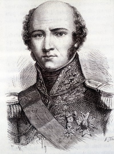 लुइस निकोलस का पोर्ट्रेट (लुई-निकोलस) डी'वाउट, डिट डावाउट (1770-1823), ड्यूक ऑफ ऑरस्टेड, प्रिंस ऑफ एकमुहल, फ्रांस के मारेचल - हेनरी मार्टिन द्वारा "" ल'हिस्टोइरे डी फ्रांस" में द्वारा फ्रेंच स्कूल