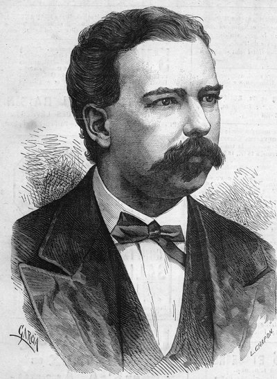 1872 से 1876 तक पेरू के राष्ट्रपति मैनुअल पार्डो (1834-1878) का पोर्ट्रेट। 7 दिसंबर 1878 के "" ले मोंडे इलस्ट्रे "" एन ° 1132 में उत्कीर्णन। द्वारा फ्रेंच स्कूल