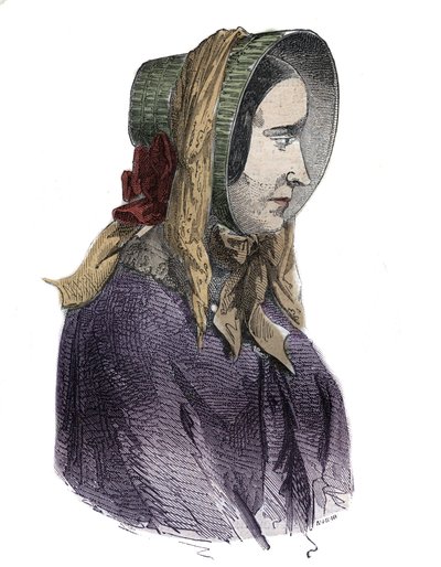 मैरी फॉर्च्यून कैपेल का पोर्ट्रेट, मैरी लाफार्ज (मैडम) (1816-1852) फ्रांसीसी अपराधी - आर्मंड फाउक्वियर (1817-18?) 1858-1867 द्वारा "कॉज सेलेब्रेस डे टूस लेस पीपल्स" में उत्कीर्णन - निजी संग्रह द्वारा फ्रेंच स्कूल