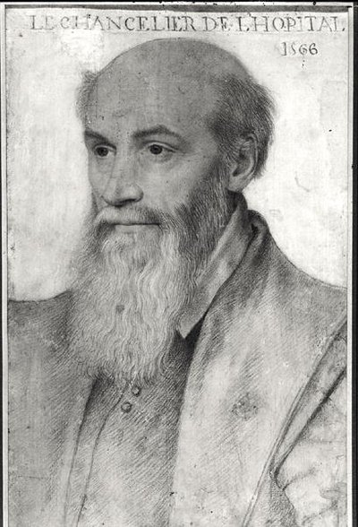 मिशेल डी LHospital की पोर्ट्रेट (c.1504-73) 1566 द्वारा फ्रेंच स्कूल