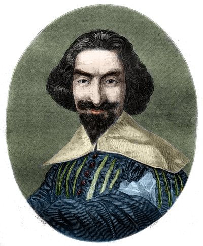 मिगुएल डे सर्वेंट्स सावेद्रा (1547-1616) का पोर्ट्रेट, स्पेनिश लेखक। वेलास्केज़ की पेंटिंग से 1852 से उत्कीर्णन। द्वारा फ्रेंच स्कूल