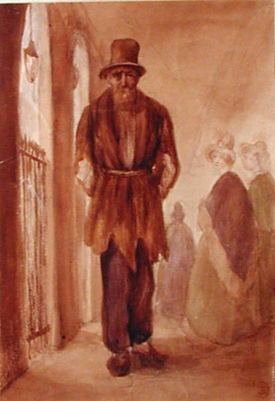 पैलेस रॉयल में महाशय चोद्रुक-डुक्लोस (1780-1842) का पोर्ट्रेट, c.1820 (कागज पर स्याही और धुलाई) द्वारा फ्रेंच स्कूल
