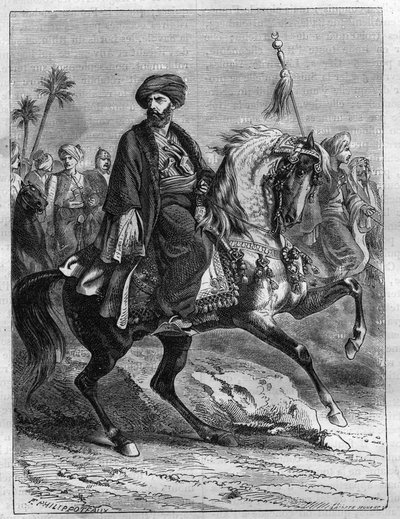 मौराद बे (1750-1801) का पोर्ट्रेट, मामलुक सरदार - लुई एडोल्फ थियर्स द्वारा "हिस्टोइरे डू कॉन्सुलेट एट डे ल'एम्पायर" में 1865 से उत्कीर्णन - मुराद बे का पोर्ट्रेट (1750-1801), मिस्र का मामलुक सरदार - "" से उत्कीर्णन वाणिज्य दूतावास औ द्वारा फ्रेंच स्कूल