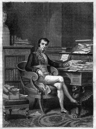 निकोलस फ्रेंकोइस मोलियन (1758-1850) का पोर्ट्रेट, फ्रांसीसी राजनीतिज्ञ - एडोल्फ थियर्स द्वारा "वाणिज्य दूतावास के इतिहास के बाद साम्राज्य का इतिहास" में - 1879 - निजी संग्रह द्वारा फ्रेंच स्कूल