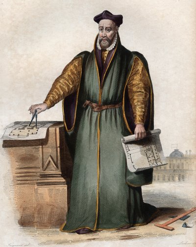 फ़िलीबर्ट डेलोर्मे (डी लोर्मे) (डे लोरमे) (1510-1570), फ्रांसीसी वास्तुकार के चित्र। द्वारा फ्रेंच स्कूल