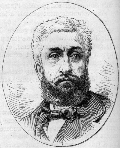 फिलिप रूसो का पोर्ट्रेट (1816-1888), फ्रांसीसी चित्रकार। 2 मई 1874 को "" ले मोंडे इलस्ट्र्रे "" n ° 890 में उत्कीर्णन। द्वारा फ्रेंच स्कूल