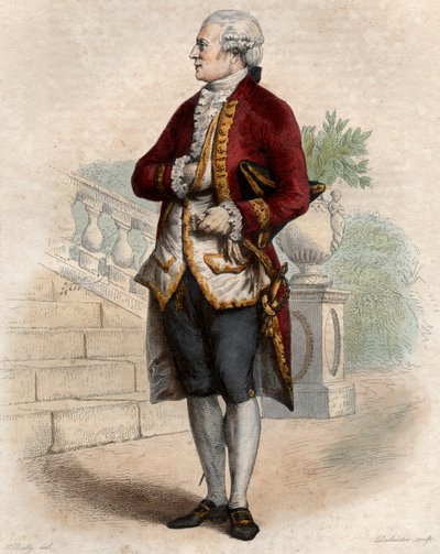 पियरे ऑगस्टिन कैरन डी बेउमार्चिस (1732-1799), फ्रेंच घड़ीसाज़, आविष्कारक, संगीतकार, राजनयिक और लेखक के चित्र। द्वारा फ्रेंच स्कूल
