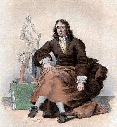 पियरे पुगेट (1620-1694), फ्रेंच चित्रकार, मूर्तिकार, वास्तुकार और इंजीनियर के चित्र। द्वारा फ्रेंच स्कूल