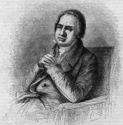 पियरे साइमन बैलांच (1776 -1847) का पोर्ट्रेट, फ्रांसीसी लेखक और दार्शनिक। "" ले मैगासिन सुरम्य" में बोकोर द्वारा उत्कीर्णन द्वारा फ्रेंच स्कूल