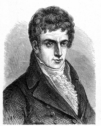रॉबर्ट फुल्टन (1765 - 1815) का पोर्ट्रेट, अमेरिकी मैकेनिक जिन्होंने पहली प्रोपेलर पनडुब्बी का निर्माण किया - "एल्बम ऑफ साइंस" में; प्रसिद्ध वैज्ञानिक; महान खोजें ”” ”1896। द्वारा फ्रेंच स्कूल